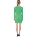 Clover Quatrefoil Pattern V-neck Bodycon Long Sleeve Dress View2