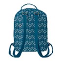 Easter Damask Pattern Deep Teal Blue and White Flap Pocket Backpack (Small) View3