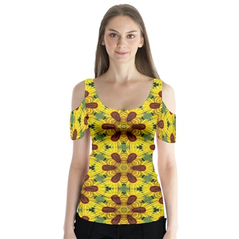 Ml 147 Butterfly Sleeve Cutout Tee  by ArtworkByPatrick