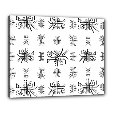 Black And White Ethnic Design Print Canvas 20  X 16  (stretched) by dflcprintsclothing