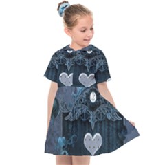 Elegant Heart With Steampunk Elements Kids  Sailor Dress by FantasyWorld7