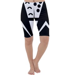 Black And White Geometric Design Cropped Leggings  by yoursparklingshop