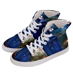 The Police Box Tardis Time Travel Device Used Doctor Who Men s Hi-top Skate Sneakers by Sudhe