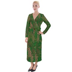 Fern Dark Green Velvet Maxi Wrap Dress by snowwhitegirl