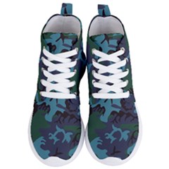 Camouflage Blue Women s Lightweight High Top Sneakers by snowwhitegirl