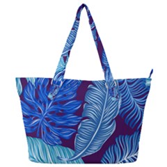 Tropical Blue Leaves Full Print Shoulder Bag by snowwhitegirl