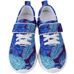 Tropical Blue Leaves Women s Velcro Strap Shoes by snowwhitegirl