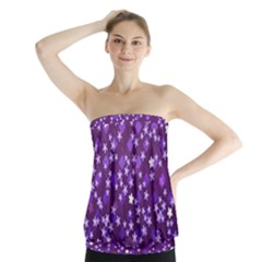 Textile Cross Pattern Square Strapless Top by Pakrebo