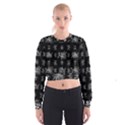 Black And White Ethnic Design Print Cropped Sweatshirt View1