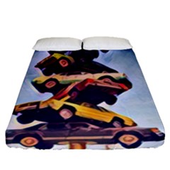 Pretty Colors Cars Fitted Sheet (queen Size) by StarvingArtisan