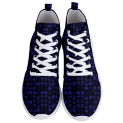 Neon Oriental Characters Print Pattern Men s Lightweight High Top Sneakers by dflcprintsclothing