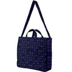 Neon Oriental Characters Print Pattern Square Shoulder Tote Bag by dflcprintsclothing