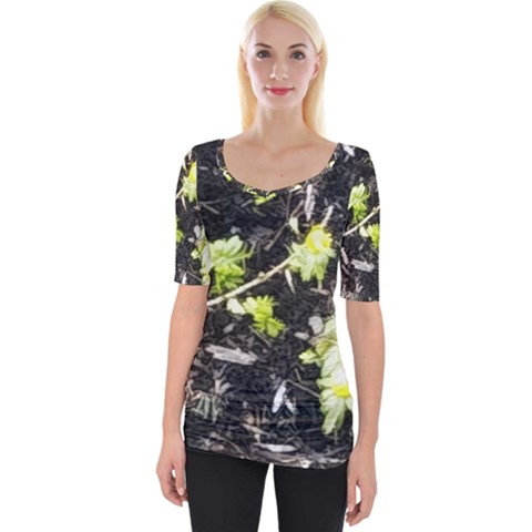 Signs Of Spring Wide Neckline Tee by Riverwoman