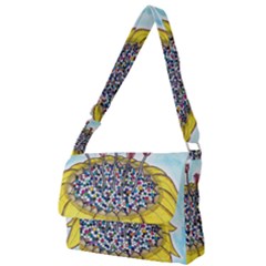 Bees At Work In Blue  Full Print Messenger Bag by okhismakingart