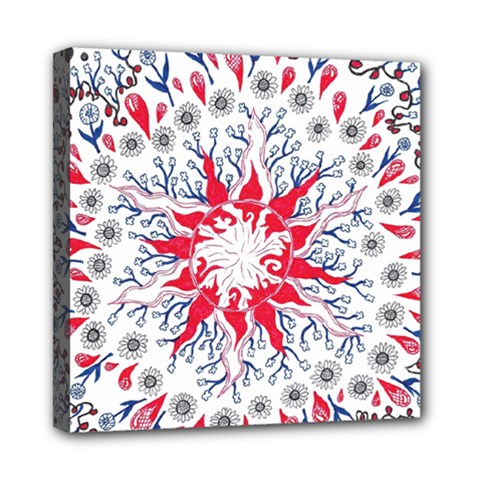 Flaming Sun Abstract Mini Canvas 8  X 8  (stretched) by okhismakingart