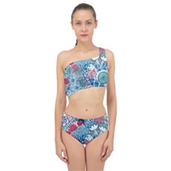 Floral Jungle Blue Spliced Up Two Piece Swimsuit by okhismakingart