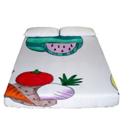 Fruits Veggies Fitted Sheet (california King Size) by okhismakingart