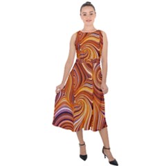 Electric Field Art Liii Midi Tie-back Chiffon Dress by okhismakingart