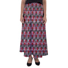 Roses Pink Plaid Flared Maxi Skirt by snowwhitegirl