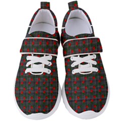 Roses Black Plaid Women s Velcro Strap Shoes by snowwhitegirl