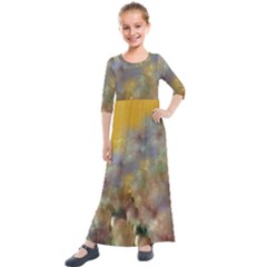 Abstract: Candle And Nail Polish Kids  Quarter Sleeve Maxi Dress by okhismakingart