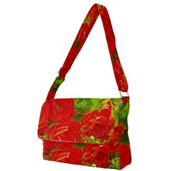 Red Roses Full Print Messenger Bag by okhismakingart