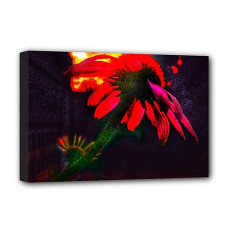 Neon Cone Flower Deluxe Canvas 18  X 12  (stretched) by okhismakingart