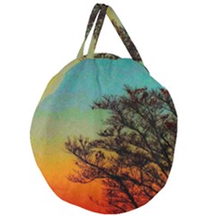 Turquoise Sunset Giant Round Zipper Tote by okhismakingart