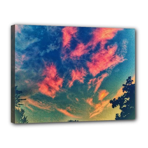 Brushstroke Skies Canvas 16  X 12  (stretched) by okhismakingart