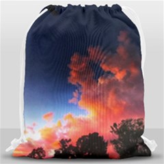 Deep Blue Sunset Drawstring Bag (large) by okhismakingart