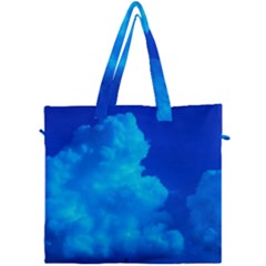 Deep Blue Clouds Canvas Travel Bag by okhismakingart