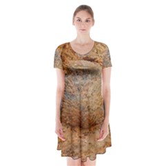 Shell Fossil Ii Short Sleeve V-neck Flare Dress by okhismakingart