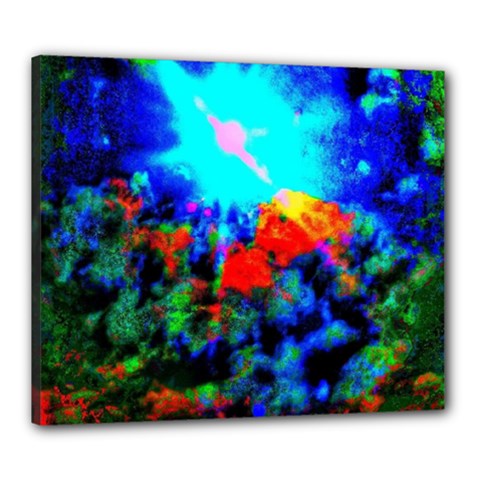 Psychedelic Spaceship Canvas 24  X 20  (stretched) by okhismakingart