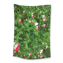 Red And White Park Flowers Small Tapestry by okhismakingart