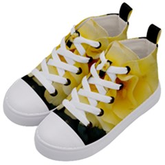 Pale Yellow Rose Kids  Mid-top Canvas Sneakers by okhismakingart