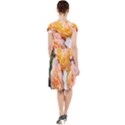 Bunch of Orange and Pink Roses Cap Sleeve Midi Dress View2