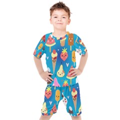 Cute Food Characters Clipart          Kids  Tee And Shorts Set by LalyLauraFLM