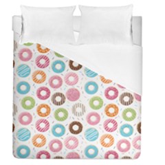 Donut Pattern With Funny Candies Duvet Cover (queen Size) by genx