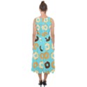 Donuts Pattern With Bites bright pastel blue and brown Midi Tie-Back Chiffon Dress View2