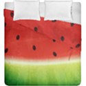 Juicy Paint texture Watermelon red and green watercolor Duvet Cover Double Side (King Size) View1