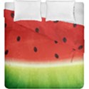 Juicy Paint texture Watermelon red and green watercolor Duvet Cover Double Side (King Size) View2