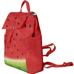 Juicy Paint Texture Watermelon Red And Green Watercolor Buckle Everyday Backpack by genx