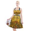 Vincent Van Gogh Cartoon Beard Illustration Bearde Halter Party Swing Dress  View1