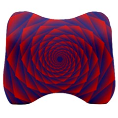 Fractal Rose Blue Red Velour Head Support Cushion by Pakrebo