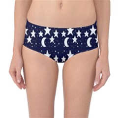 Starry Night Cartoon Print Pattern Mid-waist Bikini Bottoms by dflcprintsclothing