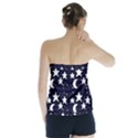 Starry Night Cartoon Print Pattern Strapless Top View2