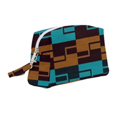 Illusion In Orange & Teal Wristlet Pouch Bag (medium) by WensdaiAmbrose