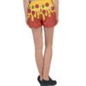 Pizza Topping funny modern yellow melting cheese and pepperonis Women s Velour Lounge Shorts View2