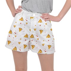 Pizza Pattern Pepperoni Cheese Funny Slices Stretch Ripstop Shorts by genx