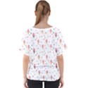 Ice Cream Cones Watercolor with fruit berries and cherries summer pattern V-Neck Dolman Drape Top View2